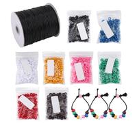 1601Pcs Plan of Salvation Bracelet Kit,Bead Bulk Bracelet with 175 Yards Waxed Cotton Thread Cord Beads for Bracelets Black White Red Green Yellow Blue Pink Brown Beads