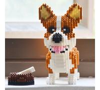 16043 Animal World Welsh Corgi Dog Pet Doll Bone Food Bowl 3D Mini Diamond Blocks Bricks Building Toy for Children no Box