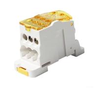 160A Power Distribution Terminal Box With Guide Rail Mounting System And Adjustable Slot Configuration(yellow)