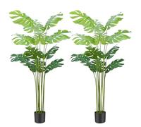 160cm Artificial Plants Fake Tree,5.2FT Faux Monstera Plant Palm with Lifelike Leaves, Large Artificial Plants Indoor in Pot Outdoor Home Office Garden Decoration Balcony Corner, 2 Pack-1