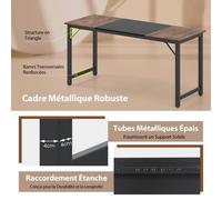 160Cm Computer Desk Modern Industrial Office Desk With Triangle Structure Metal Frame Large Desk