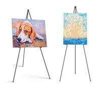 160cm Display Easel Stand Black, Art Display Easel Metal Tripod Floor Easel Stand Lightweight, Height Adjustable Folding Easel for Sign Posters Art Displays