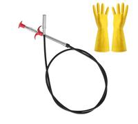 160cm Flexible Grabber Pickup Tool, Extra Long Retractable Claw Pipe Dredging Tool with Waterproof Gloves, Bendable Snake Drain Hair Clog Remover for Litter Pick, Plug Hole, Drain, Sink, Toilet