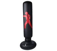 160cm Inflatable Punching Bag PVC Tumbler Boxing Training Sandbag Fitness Hit Sandbag Standing Kickboxing Bag with 65cm Thickened Base for Adults Kids Stress Relief Fitness (Black)