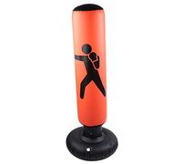160cm Inflatable Punching Bag PVC Tumbler Boxing Training Sandbag Fitness Hit Sandbag Standing Kickboxing Bag with 65cm Thickened Base for Adults Kids Stress Relief Fitness (Orange)