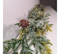 160cm Realistic Look Christmas Green Spruce Garland with Frosting and Plastic Pine Cones