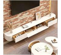 160cm White Wall-Mounted TV Unit - Modern Floating Cabinet with Storage Doors & 2 Shelves - Space-Saving Entertainment Center for Living Room Bedroom Office