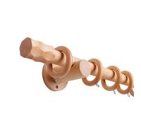 160cm Wooden Curt Rod 29mm Thick Elet Double Track Design Includes Bracket 220cm Single Pole - Stylish Home Décor for Living Room & Bedroom