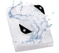 160cm x 160cm Tarpaulin Waterproof Heavy Duty Reinforced Clear Plastic Multipurpose Tarp Sheet Garden Furniture Shed Cover, Ground Sheets for Camping