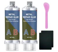 160g Metal Glue Heavy Duty Waterproof, AB Super Glue for Metal, Heat-Resistant, Suitable for Cast Iron, Ceramic, Hard Plastic, Strongest Liquid Welding Fillers