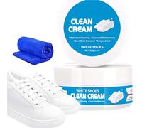 160g White Shoe Cleaning Cream,Shoe Cleaner,Multi-Functional Cleaning And Stain Removal Cream,White Sho-E Cleaner,Portable Cle-An Solution For Sho-Es Of Various Materials (With a towel)