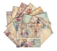 160gsm Scrapbook Paper Pad 6x6” Single Sided Scrapbooking 24 Vintage Flower Decoupage Patterned Papers Junk Journal Supplies Journaling Supply Scrap Paper Crafting Garden Plants (Purple Brilliance)