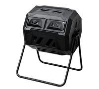 160L Dual Chamber Compost BinEcoFriendly Tumbling Composter for Kitchen & Garden Waste RecyclingRotating Plastic Container with Sliding Doors for NutrientRich Soil