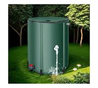 160L Portable Rainwater Harvesting Tank - Durable Green PVC Water Storage Flexible Design with Mesh Filtration & Stable Structure for Garden Outdoor and Emergency Use