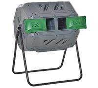 160L Tumbling Compost Bin Outdoor Dual Chamber 360° Rotating Composter