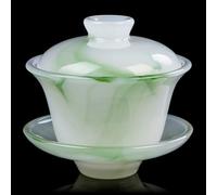 160ml Chinese Green Jade Gaiwan Cup Kung Fu Tea Cup Bowl Tea Ceremony Decorate