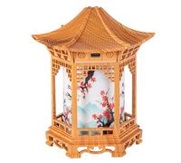 160ml Chinese Lantern Aroma Diffuser & Night Light Shallow Wood Grain - Essential Oil Diffusers with Dual Mist Modes Dual Color Temperatures for Bedroom Office (Khaki)
