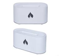 160Ml Flame Humidifier Diffuser With 7-Color LED Lights, Ultra-Quiet Aromatherapy And Auto Shut-Off For Bedroom Or Office(White)