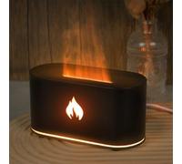 160ml Flame Style Aromatherapy Humidifier Diffuser with Auto Shut Off Seven Color Lights for Soothing Ambience (Black)