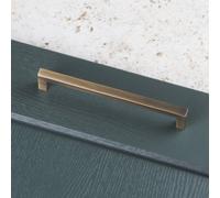 160mm Antique Brass Kitchen Cupboard Handle Square Brushed Dark Gold Cabinet Drawer Pull Wardrobe Furniture Replacement Upcycle