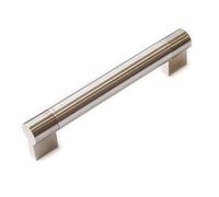 160mm Brushed Nickel Stainless Steel Keyhole Boss Bar Handle for Kitchen Cabinets | 22mm Thick | Bedroom | Bathroom | Furniture
