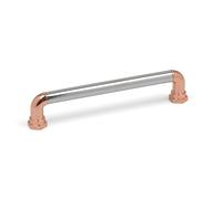 160mm Copper & Chrome Cabinet Handle Rose Gold Silver Cupboard Door Drawer Pull