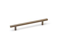 (160mm Handle) Antique Brushed Dark Brass Slimline T-Bar Cabinet Handle