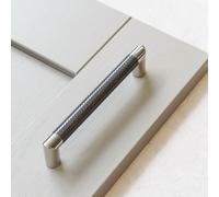 (160mm Handle) Black and Chrome Knurled D Handles 160mm & 320mm