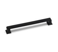 (160mm Handle) Black Square Cabinet Bar Handle & Matching Knob