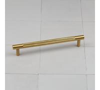160mm Satin Brass Knurled Cupboard Handle Cabinet Door Drawer Pull Wardrobe Furniture