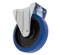 Sealey Heavy-Duty Blue Elastic Rubber Fixed Castor Wheel 160mm