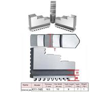 160mm Lathe Chuck Soft Jaws K11-160 Internal Jaws and External Jaws 3 Jaw Lathe Chuck Spare Part(K11160 External 18.5)