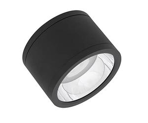 160mm LED Surface Mounted Downlight 30W 3300lm 4000K IP65 36Deg Black