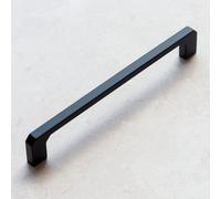 160mm Matt Black Cabinet Handle Slim Square Cupboard Drawer Door Pull Bedroom Bathroom Wardrobe Furniture Replacement Upcycle