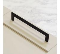 160mm Matt Black Ridged Kitchen Cabinet Handle