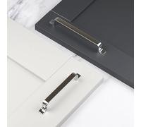 Polished Chrome Kitchen Cupboard Handle 160mm Hole Centre 10 Pack Silver Strap Cabinet Drawer Pull