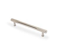 160mm Polished Nickel Reeded Ends Handle