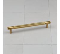 160mm Satin Brass Knurled Cupboard Handle Textured Gold Cabinet Door Drawer Pull Wardrobe Furniture Replacement Upcycle