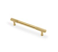 160mm Satin Brass Reeded Ends Handle
