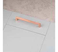160mm Satin Copper Cabinet Handle Rose Gold Square Cupboard Door Drawer Pull Wardrobe Furniture Replacement Upcycle