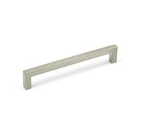 160mm Satin Nickel Cabinet Handle Grey Brushed Square Cupboard Door Drawer Pull Wardrobe Furniture Replacement Upcycle