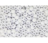 160PC 12x15 mm Premium Pony Beads for Hair Braids, Kids Crafts - Plastic Hair Beads for Girls (White)