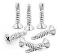 160pcs 4.2x50 mm Self Tapping Screws Self Drilling Screws Countersunk Stainless Steel for Metal Sheets Roofing Windows, Etc