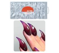 160Pcs ABS Nails Extension Molds False Nails Tips Long Lasting Wear Resistant for Wedding Travel and Daily Event Clear Fake Tips