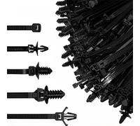 160Pcs Automotive Wiring Clips Nylon Push Mount Cable Tie Wire Harness Fasteners for Interior Organization Push Mount Zips Ties Nylon Management
