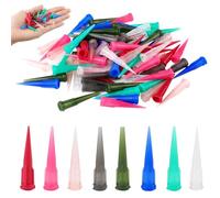 160Pcs Blunt Plastic Tapered Tip Dispensing Needle Tips, 8 Sizes Syringe Needle Tip for Glue Oil Liquid Applicator, Refilling Glue Fluid Precisely, 14GA 16GA 18GA 20GA 22GA 25GA 27GA 30GA