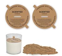 160pcs Candle Dust Covers, Joyfulmap Preprinted Kraft Paper Candle Topper Decoration Lids with Pull Tab, Candle Topper Accessories for Candle Making,Craft Fragrance Candles(7cm/2.76in)