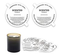 160pcs Candle Dust Covers, Joyfulmap Preprinted White Matte lables for Candle Topper Decoration Lids with Pull Tab, Candle Topper Accessories for Candle Making,Craft Fragrance Candles(6cm/2.36in)