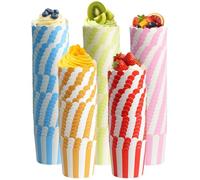 160Pcs Cupcake Cases for Baking, 5 * 6 * 4.7cm Larger Size Baking Cups in 5 Colors(Blue/Green/Yellow/Red/Pink), Greaseproof Cupcake Liners for Weddings Birthdays Parties Dessert Making