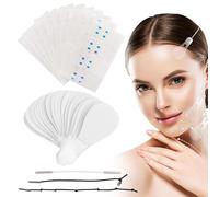160pcs Face Lift Tape Face Tape Lifting Invisible with 3 Pieces Elastic Lifting Ropes Face Tape Instantly Lifts High Elasticity Instant Face Lift Tape V-Shaped(COLOR:white)